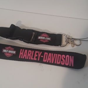 Harley-Davidson lanyard key chain pink